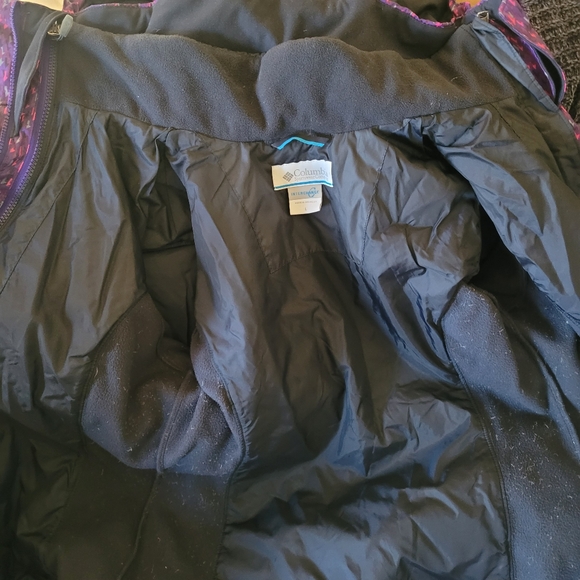 Columbia Double Layer Interchangable Purple/Pink Patterned Snow Sports Jacket - Picture 6 of 10